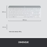 Tipkovnica + miška LOGITECH MK470 Slim Wireless, brezžična, bela