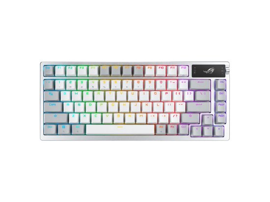 Tipkovnica ASUS ROG Azoth, RGB, mehanska, ROG NX Red stikala, brezžična, US razporeditev, bela, USB