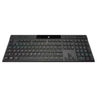 Tipkovnica CORSAIR K100 RGB AIR, mehanska, brezžična, Cherry MX Ultra Low Profile Tactile, US postavitev, USB, črna