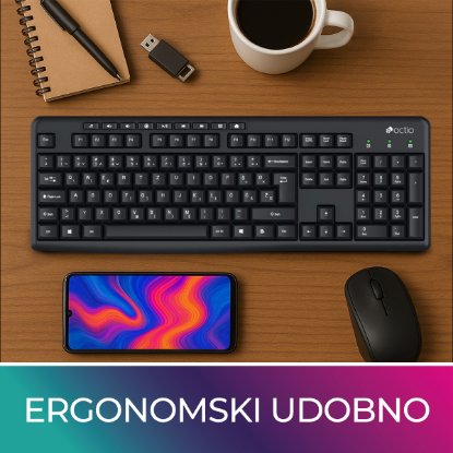 Tipkovnica OCTIO K100U, črna, USB