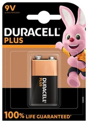 Baterija DURACELL Plus 9V, 6LR61/MN1604, 1 kos