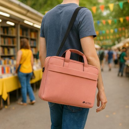 Torbica za prenosni računalnik OCTIO Ascend, 15,6", roza