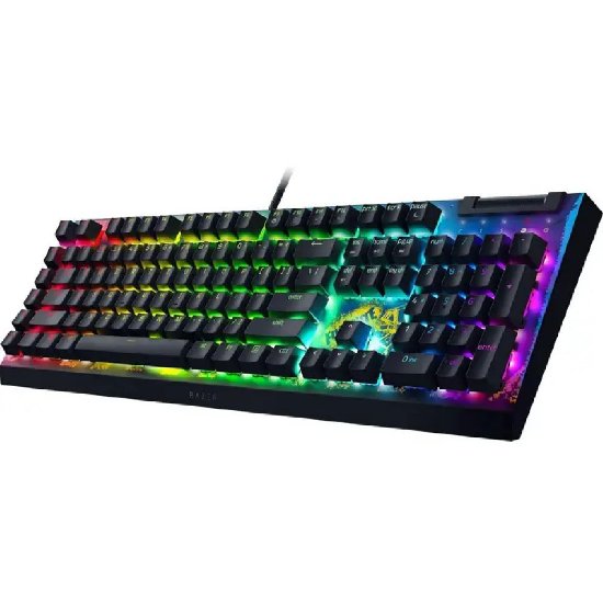 Tipkovnica RAZER BlackWidow V4 X Fortnite Edition, mehanska, Yellow switch, RGB, US Layout, modra, USB