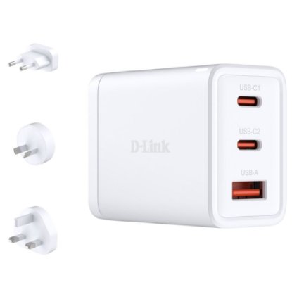Namizni polnilnik D-LINK DCP-651, 65W, 2xUSB-C, 1xUSB-A, QC, PD, bel