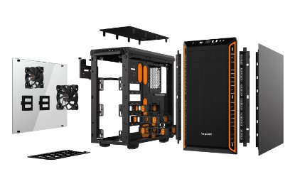 Ohišje BE QUIET Pure Base 600, ATX, s steklenim oknom, črno-oranžno, brez napajanja