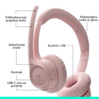 slušalke LOGITECH Zone 300, brezžične, BT, roze