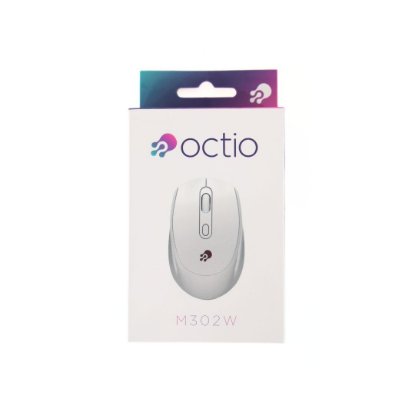 Miška OCTIO M302W, optična, brezžična, 1600dpi, bela