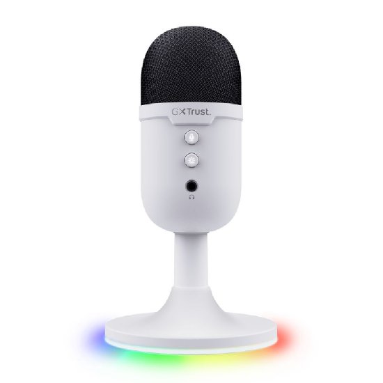 Mikrofon TRUST GXT 234 Yunix, RGB, USB i 3.5mm, beli