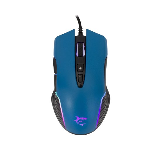 Miška WHITE SHARK Azarah, 6400dpi, optična, žična, modra