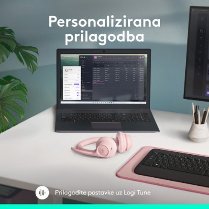 slušalke LOGITECH Zone 300, brezžične, BT, roze