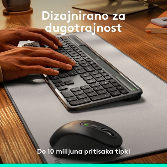 Tipkovnica LOGITECH Signature Slim Solar+, brezžična, bluetooth, črna