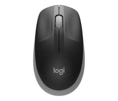 Miška LOGITECH M190, optična, brezžična, 1000dpi, crno-siva