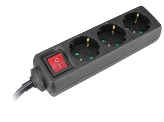 Naponska letva COMMEL, 3 vtičnice, 3m, črna