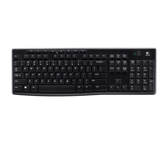 Tipkovnica LOGITECH K270, brezžična, črna, Unifying receiver USB