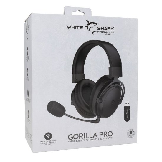 slušalke WHITE SHARK WGH-2443 Gorilla Pro, brezžične, črne