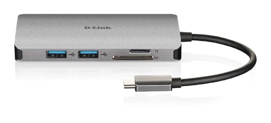 Priklopna postaja D-LINK DUB-M810, USB-C na 3x USB 3.0, 1x USB-C, HDMI, LAN, SD bralnik kartic, za  prenosni računalnik