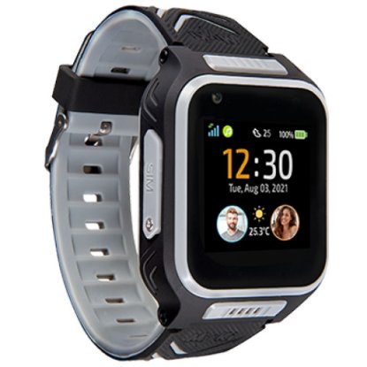 Otroška pametna ura MYKI 4 – 4G video klici, sledenje lokaciji, vodoodporna, črno-siva