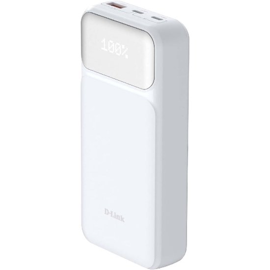 Prenosni USB polnilnik D-LINK PowerBank DPP-201, 20000 mAh, 2x USB-C, 1x USB-A, bel