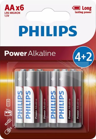 Baterija PHILIPS LR6P6BP/10, tip AA, 6 kosov