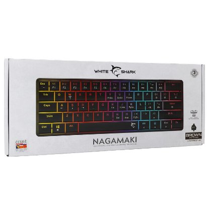 Tipkovnica WHITE SHARK GK-006132 Nagamaki, RGB, smeđi switch, mehanička, UK/SLO/HR, USB, črna