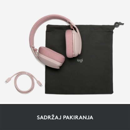 slušalke LOGITECH Zone Vibe 100, brezžične, BT, roze
