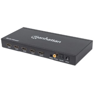 razdelnik MANHATTAN, 4x HDMI in, 1 HDMI out, električni