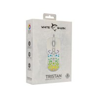 Miška WHITE SHARK Tristan 2, optična, 12800dpi, bela