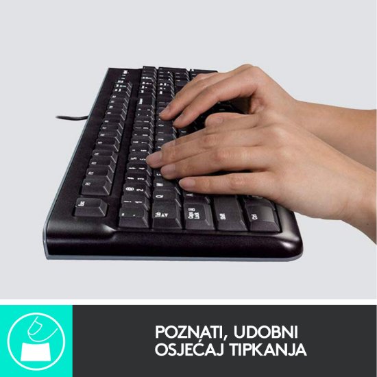 Tipkovnica + miška LOGITECH MK120 Desktop, črna, USB