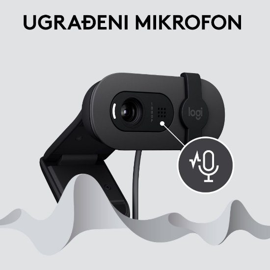Web kamera LOGITECH Brio 100, črna