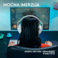 Slušalke LOGITECH Gaming G321, brezžične, BT, USB, bele