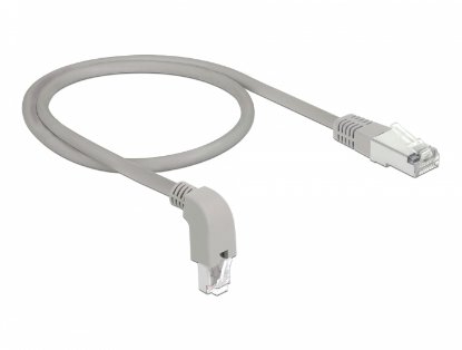 Kabel DELOCK Cat.6 RJ45, S/FTP, kotni/ravni, 0,5m, sivi