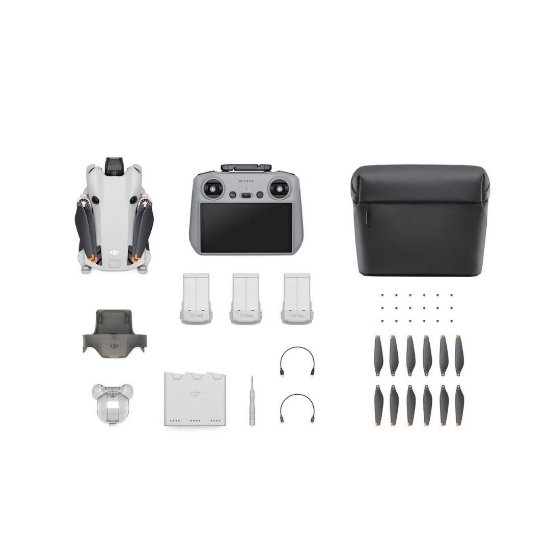 Dron DJI Mini 4 Pro Fly More Combo, 4K kamera, 3-axis gimbal, vreme leta do 34 min, DJI RC 2 daljinski upravljač, beli