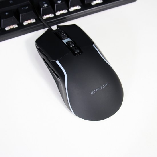 Miška EPOCH Kale, RGB, optična, 12400dpi, črna
