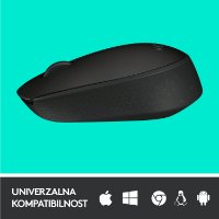 Miška LOGITECH B170, optična, 1000dpi, brezžična, črna, USB