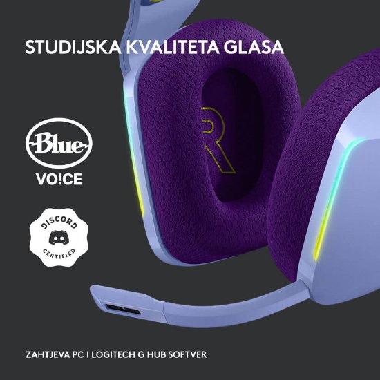 slušalke LOGITECH Gaming G733 Lightspeed, RGB, brezžične, lilac