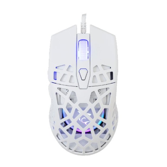 Miška white shark Caradoc, optični, 7200dpi, bela