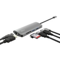 Postaja za priklop TRUST Dalyx, 7 v 1, USB-C na 2x USB 3.1, USB-C, HDMI, G-LAN, čitalec kartic, za prenosnik