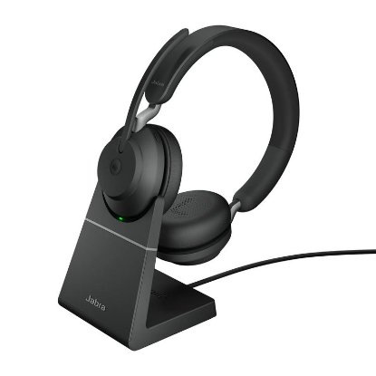 Slušalke JABRA Evolve2 65 MS, Link380a, on-ear, Stereo, USB, BT, stalak, črne