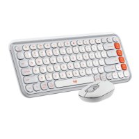 Tipkovnica + miška LOGITECH POP Icon Combo, brezžična, US Layout, BT, belo-oranžna