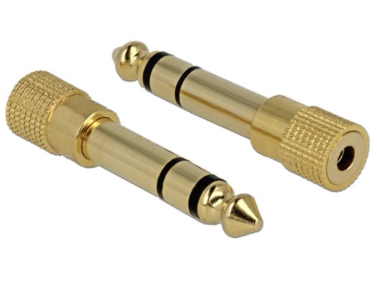 Adapter DELOCK, Stereo jack 6.35mm (M) na stereo jack 3.5mm (Ž) 3pin, metalni