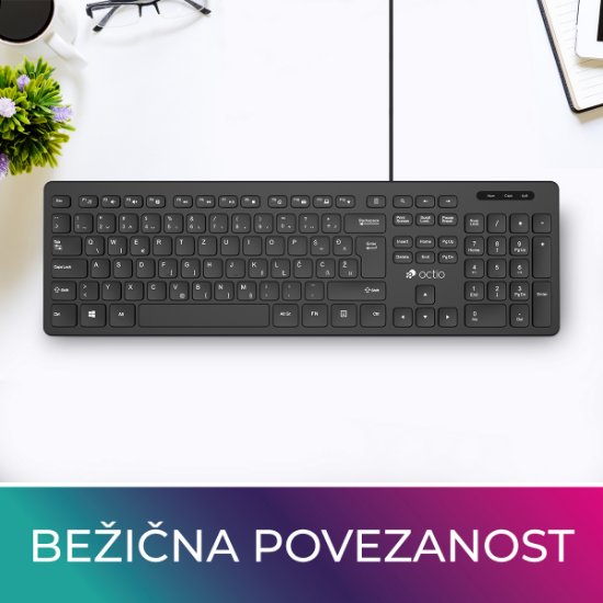 OCTIO Pro K350U žična tipkovnica (USB), črna