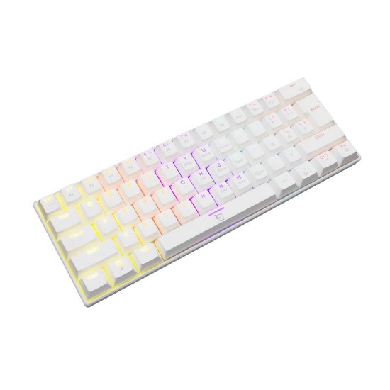 Tipkovnica WHITE SHARK GK-2022 Shinobi, RGB, smeđi switch, mehanička, UK layout, bela, USB