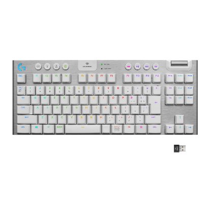 Tipkovnica LOGITECH Gaming G915 TKL Tenkeyless Lightspeed,Tactile switch, RGB, mehanička, brezžična, UK Layout, USB, bela