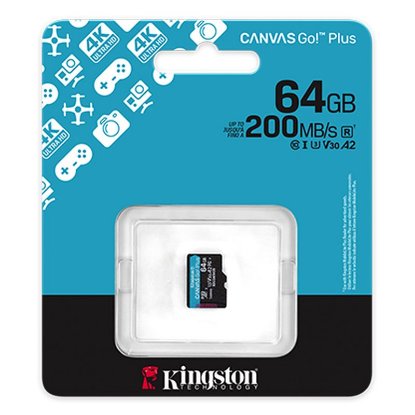 Pomnilniška kartica KINGSTON Canvas Go! Plus SDCG4/64GBSP, Micro SDXC, 64GB, Class 10