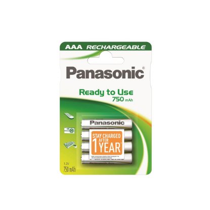 Baterija PANASONIC HHR-4MVE/4BC, AAA, 4 kosi, polnilne, 750 mAh