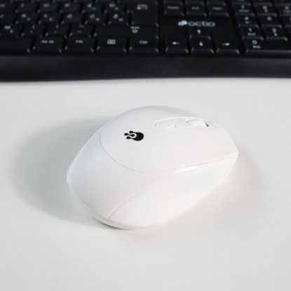 Miška OCTIO M302W, optična, brezžična, 1600dpi, bela