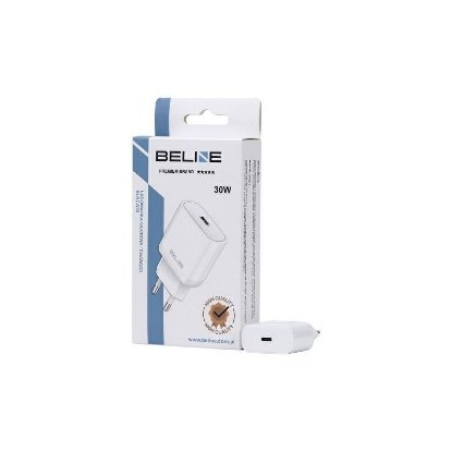 Polnilec BELINE BLNCW30 GaN, 30W, PD3.0, USB-C, beli