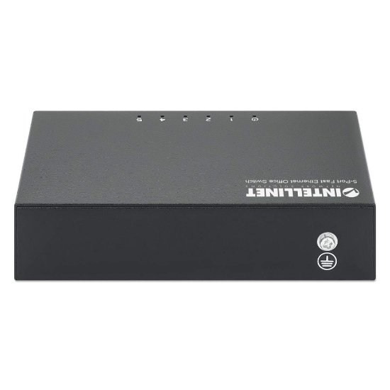 Stikalo INTELLINET 523301, 10/100 Mbps, 5-portno, kovinsko, kabel Cat5e 0.5m