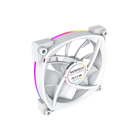 Ventilator MONTECH AX120 PWM, 120mm, 1600 okr/min, RGB, beli