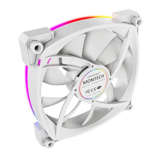 Ventilator MONTECH RX120 PWM, 120mm, 1600 okr/min, RGB, beli